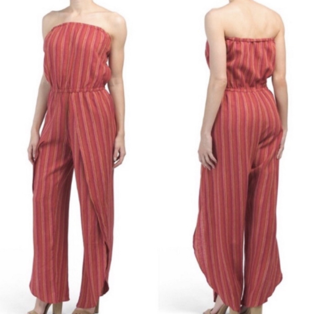 Anthropologie DREW Emerson Striped Wide Leg Pant Jumpsuit